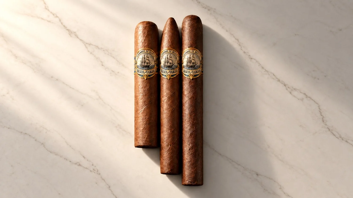 The three Basco y Vargas cigars side by side